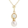 thumbnail image 1 of Galaxy Gold 14K Yellow Gold 2.59 Carat Pearl and Opal Pendant Necklace - June Birthstone - Balance & Intuition - 16" to 24" - Fine Jewelry for Women, 1 of 2