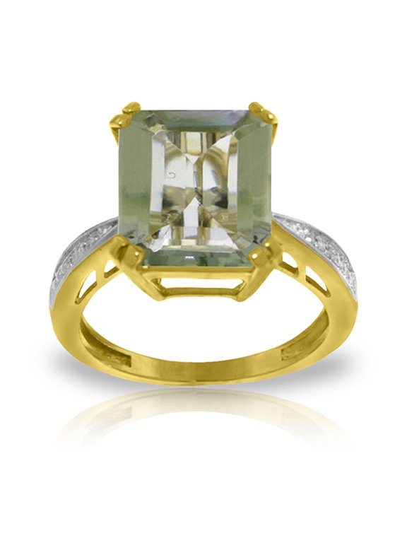 14K Yellow Gold 5.60 Carat Natural Amethyst Ring - February Birthstone - Peace & Wisdom - Sizes 5.5 to 11 - Fine Jewelry for Women
