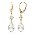thumbnail image 1 of Galaxy Gold 14K Yellow Gold 11 Carat Natural White Topaz Dangle Earrings - April Birthstone - Courage & Clarity - Fine Jewelry for Women, 1 of 3