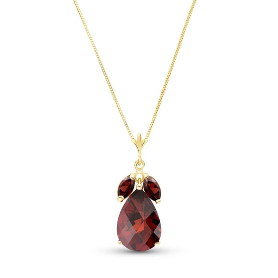 Galaxy Gold 14K Yellow Gold Garnet Pendant Necklace - January Birthstone - Passion & Protection - 16" to 24" - Fine Jewelry for Women