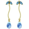 thumbnail image 1 of Galaxy Gold 14K Yellow Gold Natural Blue Topaz Dangle Earrings - December Birthstone - Communication & Serenity - Fine Jewelry for Women, 1 of 1