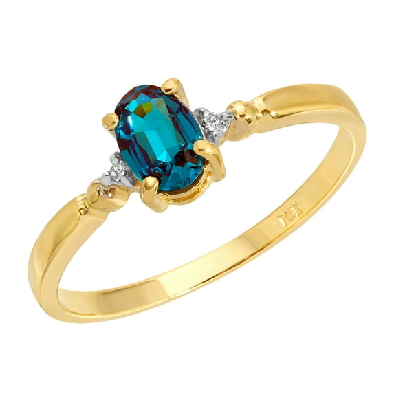 Galaxy Gold 14K Solid Gold Natural Diamond Ring for Women Size 5.5 - Yellow Gold Fine Jewelry