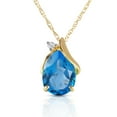 thumbnail image 1 of Galaxy Gold 14K Yellow Gold Natural Diamonds and Blue Topaz Pendant Necklace - December Birthstone - Communication & Serenity - 16" to 24" - Fine Jewelry for Women, 1 of 3