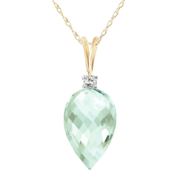 Galaxy Gold 14K Yellow Gold Natural Diamonds and Green Amethyst Pendant Necklace - Abundance & Joy - 16" to 24" - Fine Jewelry for Women