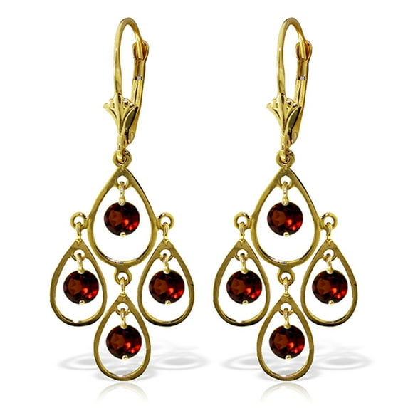 Galaxy Gold 14K Yellow Gold Natural Garnet Dangle Earrings - January Birthstone - Passion & Protection - Fine Jewelry for Women