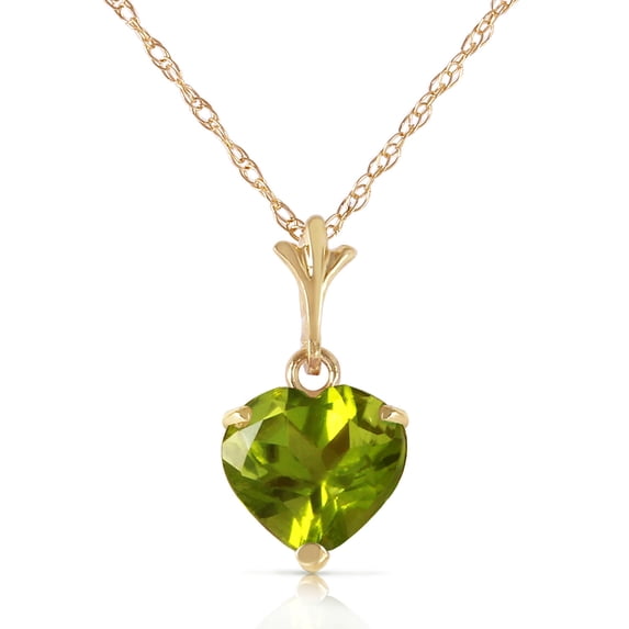 Galaxy Gold 14K Yellow Gold Peridot Heart Necklace - August Birthstone - Warmth & Prosperity - 16" to 24" - Fine Jewelry for Women