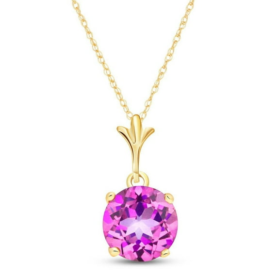 Galaxy Gold 14K Yellow Gold Pink Topaz Pendant Necklace - Hope & Creativity - 16" to 24" - Fine Jewelry for Women