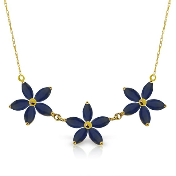 Galaxy Gold 14K Yellow Gold Sapphire Pendant Necklace - September Birthstone - Truth & Nobility - 16" to 24" - Fine Jewelry for Women