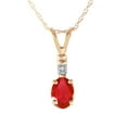 thumbnail image 1 of Galaxy Gold 14K Solid Yellow Gold 14" Necklace with Natural Ruby and Diamonds, 14"-24" Sizes, July Birthstone, Symbol of Passion, 1 of 2