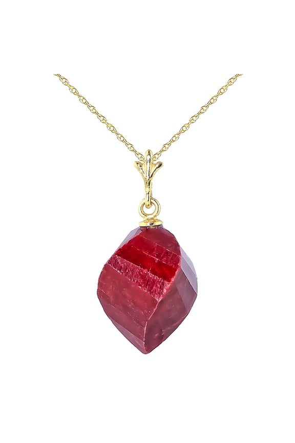 14k 14k Yellow Gold Necklace Twisted Briolette Ruby