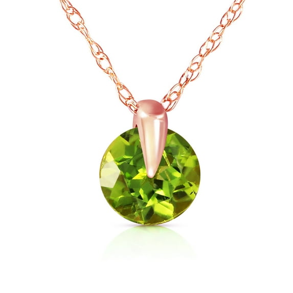 Galaxy Gold 14K Solid Rose Gold 16" Necklace with Natural Peridot, 14"-24" Sizes, August Birthstone, Symbol of Renewal
