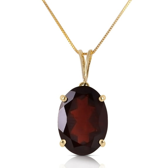 Galaxy Gold 14k 16" Yellow Gold Necklace with 6 Carats Natural Oval-shaped Garnet