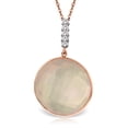 thumbnail image 1 of Galaxy Gold 14K Rose Gold Natural Diamonds and Checkerboard Cut Rose Quartz Pendant Necklace - Hope & Creativity - 16" to 24" - Fine Jewelry for Women, 1 of 2