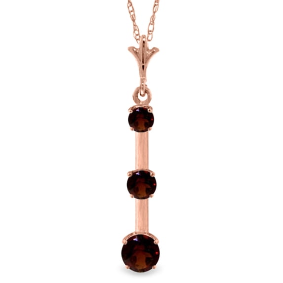 Galaxy Gold 14K Rose Gold Garnet Pendant Necklace - January Birthstone - Passion & Protection - 16" to 24" - Fine Jewelry for Women