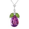 thumbnail image 1 of Galaxy Gold 14K Solid Gold Natural Amethyst Pendant Necklace for Women - White Gold Fine Jewelry, 1 of 2