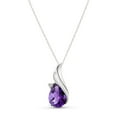 thumbnail image 1 of Galaxy Gold 14K Solid Gold Natural Amethyst Pendant Necklace for Women - White Gold Fine Jewelry, 1 of 3
