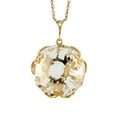 thumbnail image 1 of Galaxy Gold GG 14K Yellow Gold Checkerboard Cut Round White Topaz Pendant Necklace - Strength & Brilliance - 16" to 24" - Fine Jewelry for Women, 1 of 4