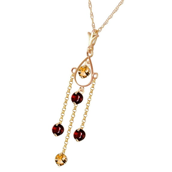 Galaxy Gold 14K Yellow Gold Citrine Pendant Necklace - November Birthstone - Warmth & Prosperity - 16" to 24" - Fine Jewelry for Women
