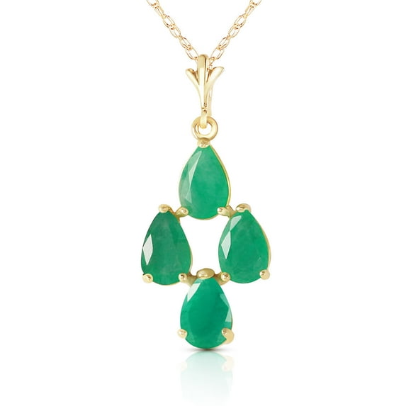 Galaxy Gold 14K Yellow Gold Emerald Pendant Necklace - May Birthstone - Abundance & Joy - 16" to 24" - Fine Jewelry for Women