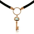 thumbnail image 1 of Galaxy Gold 14K Solid Gold Natural Aquamarine Pendant Necklace for Women - Rose Gold Fine Jewelry, 1 of 2