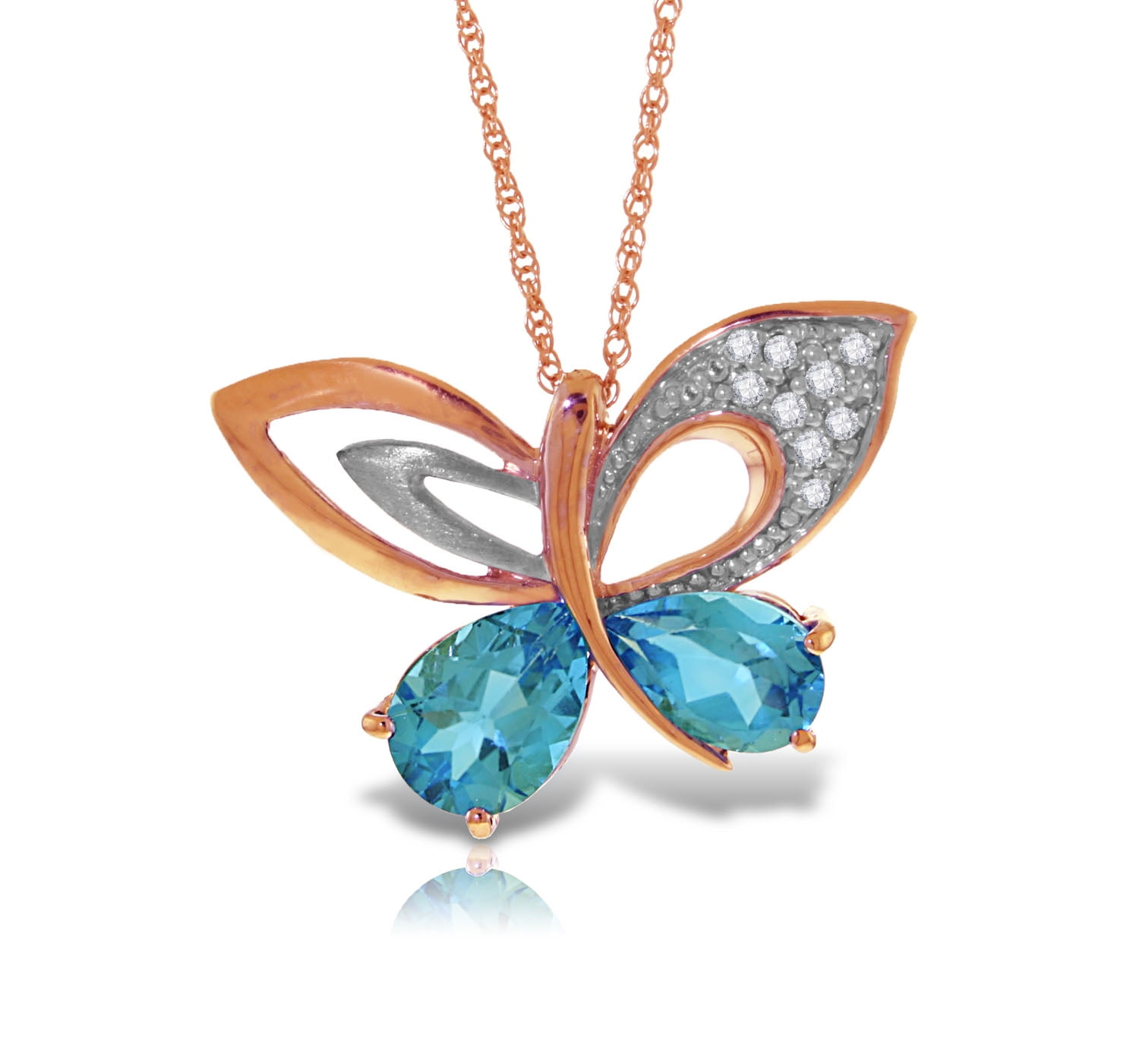 BELLARRI Madame Butterfly - Necklace (Rose Gold / Diamonds /Blue Topaz) –  BELLARRI CONCIERGE SHOWCASE