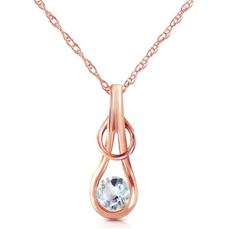 Galaxy Gold 14k 20" Rose Gold Necklace with Natural Aquamarine