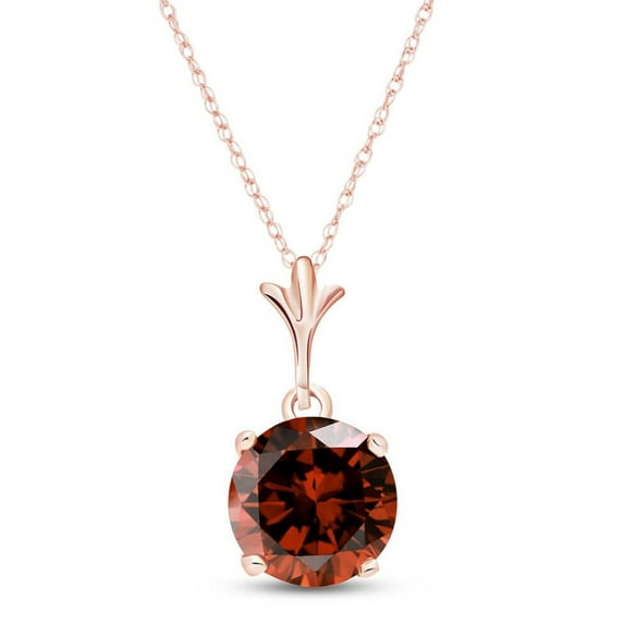 Galaxy Gold GG 14K Rose Gold Garnet Pendant Necklace - January Birthstone - Passion & Protection - 16" to 24" - Fine Jewelry for Women