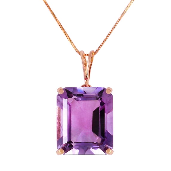 Galaxy Gold GG 14K Rose Gold 6.5 Carat Emerald and Amethyst Pendant Necklace - May Birthstone - Abundance & Joy - 16" to 24" - Fine Jewelry for Women