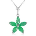 thumbnail image 1 of Galaxy Gold GG 14K White Gold Emerald Pendant Necklace - May Birthstone - Abundance & Joy - 16" to 24" - Fine Jewelry for Women, 1 of 3