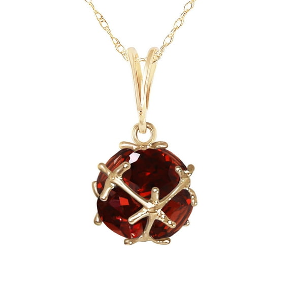 Galaxy Gold 14K Yellow Gold Natural Garnets Pendant Necklace - January Birthstone - Energy & Devotion - 16" to 24" - Fine Jewelry for Women
