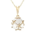thumbnail image 1 of Galaxy Gold GG 14K Yellow Gold Natural Opals Pendant Necklace - October Birthstone - Hope & Creativity - 16" to 24" - Fine Jewelry for Women, 1 of 3