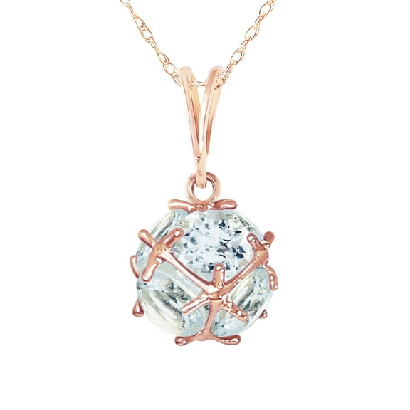 Galaxy Gold 14k 22" Rose Gold Necklace with Natural Aquamarines