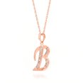 thumbnail image 1 of Galaxy Gold 14k 22" Rose Gold Necklace with Natural Diamonds Initial "B" Pendant, 1 of 6