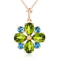 thumbnail image 1 of Galaxy Gold 14K Rose Gold Blue Topaz and Peridot Pendant Necklace - December Birthstone - Communication & Serenity - 16" to 24" - Fine Jewelry for Women, 1 of 3