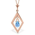thumbnail image 1 of Galaxy Gold 14K Rose Gold Blue Topaz Pendant Necklace - December Birthstone - Communication & Serenity - 16" to 24" - Fine Jewelry for Women, 1 of 2