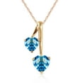 thumbnail image 1 of Galaxy Gold 14K Yellow Gold 1.4 Carat Blue Topaz Heart Necklace - December Birthstone - Communication & Serenity - 16" to 24" - Fine Jewelry for Women, 1 of 3
