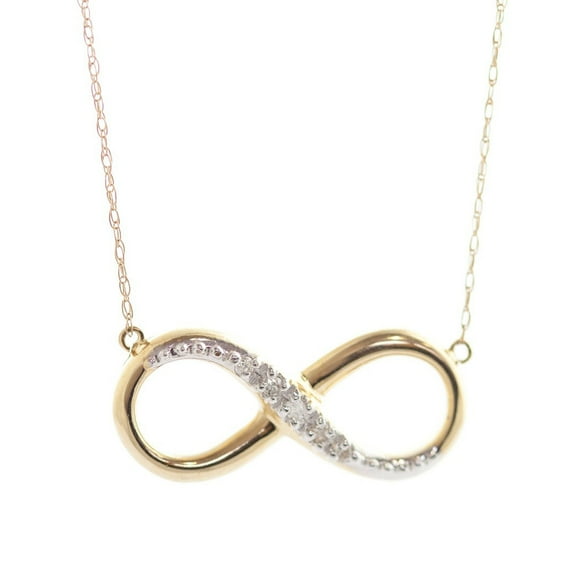 Galaxy Gold 14K Solid Yellow Gold 22" Open Heart Pendant Necklace with Natural Diamonds, 14"-24" Sizes, Symbol of Eternal Love
