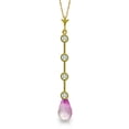 thumbnail image 1 of Galaxy Gold 14K Solid Gold Natural Pink Topaz Pendant Necklace for Women - Yellow Gold Fine Jewelry, 1 of 2