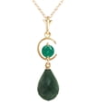 thumbnail image 1 of Galaxy Gold 14K Solid Gold Natural Emerald Pendant Necklace for Women - Yellow Gold Fine Jewelry, 1 of 3
