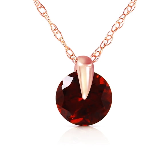 Galaxy Gold 14K Solid Rose Gold 24" Necklace with Natural Garnet, 14"-24" Sizes, January Birthstone, Symbol of Passion