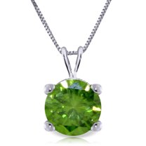 Galaxy Gold 14k 24" White Gold Necklace with Natural 0.50 CT. Green Diamond