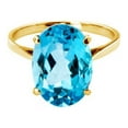 thumbnail image 1 of Galaxy Gold 14K Solid Gold 8 Carat Natural Blue Topaz Oval Ring for Women - Yellow Gold Fine Jewelry, 1 of 5