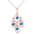 thumbnail image 1 of Galaxy Gold 14k Rose Gold 18" Grecian-inspired Necklace with Natural Round Blue Topaz, 1 of 3