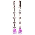 thumbnail image 1 of Galaxy Gold 14K Rose Gold Natural Diamonds and Pink Topaz Dangle Earrings - October Birthstone - Hope & Creativity - Fine Jewelry for Women, 1 of 1