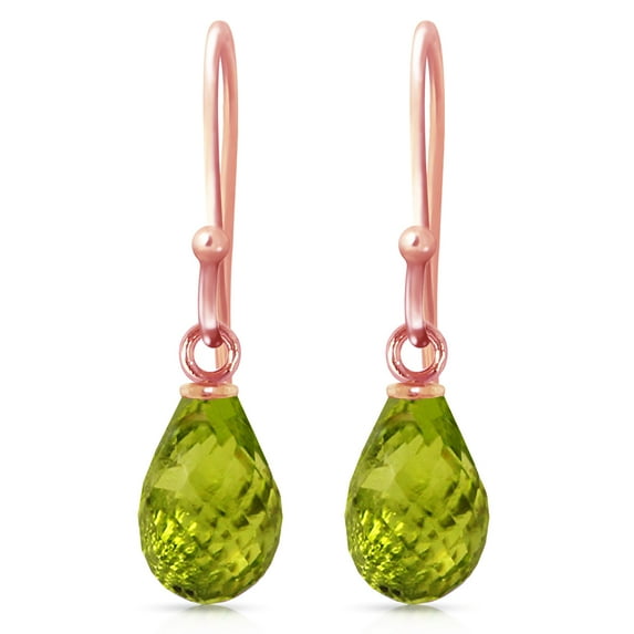 Galaxy Gold 14K Rose Gold Natural Peridot Dangle Earrings - August Birthstone - Abundance & Joy - Fine Jewelry for Women