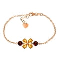 thumbnail image 1 of Galaxy Gold 14k Rose Gold Floral Bracelet with Citrines and Garnets, 1 of 3
