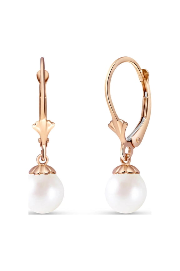 14K Rose Gold 4 CTW Freshwater Pearl Dangle Earrings - June Birthstone - Balance & Intuition - Fine Jewelry for Women