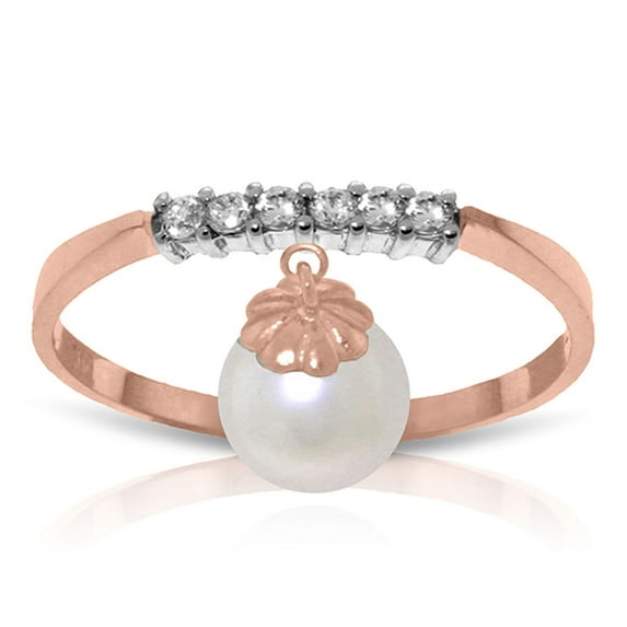Galaxy Gold 14K Solid Gold Natural Diamond Ring for Women - Rose Gold Fine Jewelry