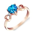 thumbnail image 1 of Galaxy Gold 14K Solid Gold Natural Blue Topaz Heart-Shaped Ring for Women - Rose Gold Fine Jewelry, 1 of 1