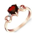 thumbnail image 1 of Galaxy Gold 14K Rose Gold Heart-Shaped Garnet Heart Ring - January Birthstone - Energy & Devotion - Sizes 5.5 to 11 - Fine Jewelry for Women, 1 of 1